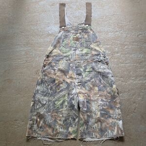 Walls Men's Camo Cargo Overalls in Brown and Green